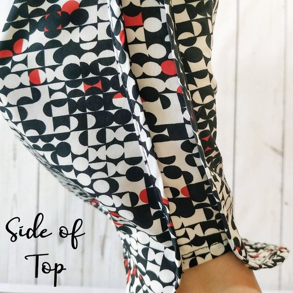 Chico's Travelers Geometric Top sz 0 Small Sleeveless EUC Red Black Chicos - Picture 5 of 7